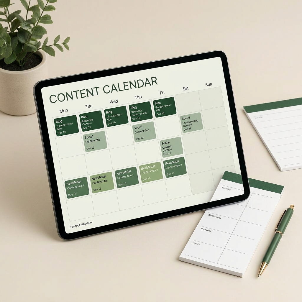 Content Calendar Planner mockup