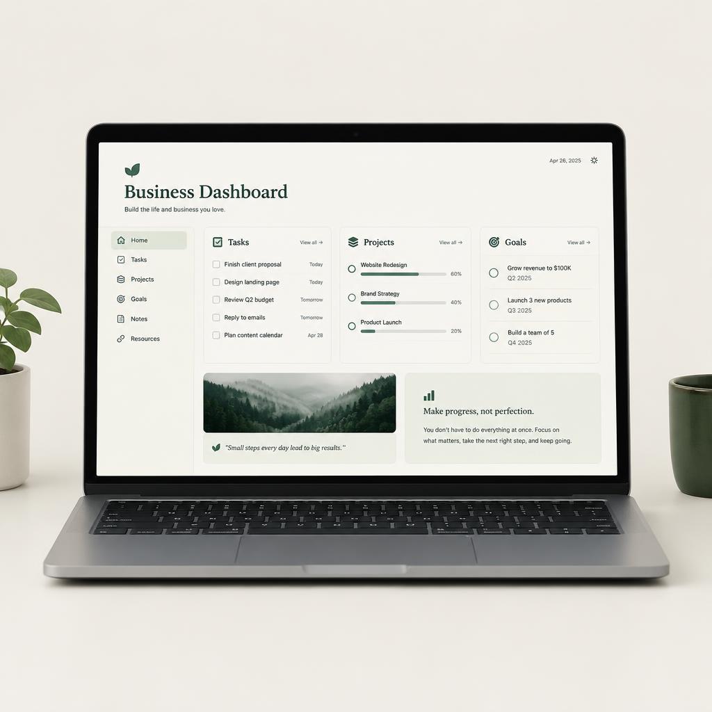 Notion Business Dashboard mockup